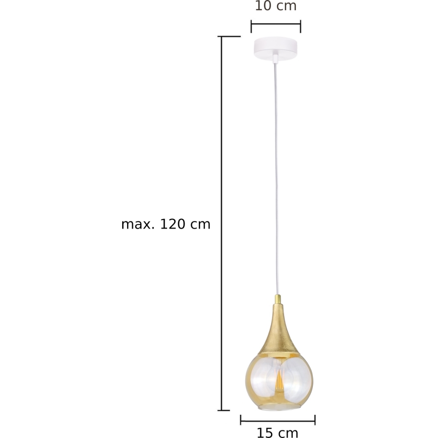 Pendel LACRIMA WHITE 1xE27/60W/230V