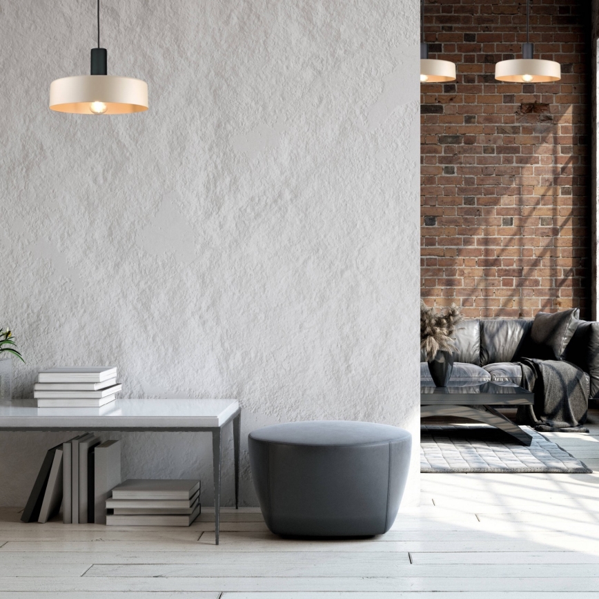 Pendel LATTE 1xE27/60W/230V beige/sort