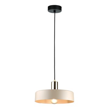 Pendel LATTE 1xE27/60W/230V beige/sort/skinnende krom