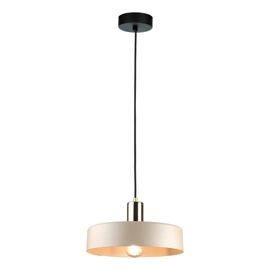 Pendel LATTE 1xE27/60W/230V beige/sort/skinnende krom