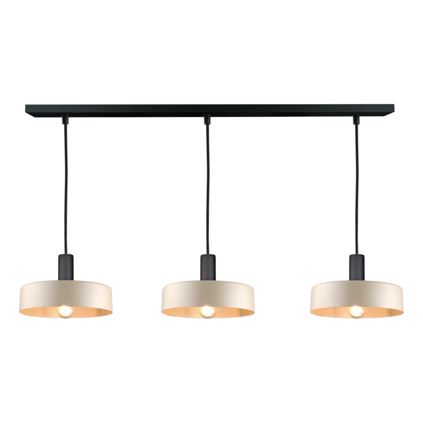 Pendel LATTE 3xE27/60W/230V beige/sort
