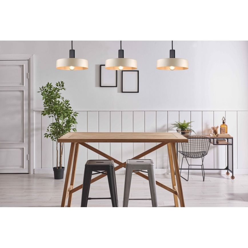 Pendel LATTE 3xE27/60W/230V beige/sort