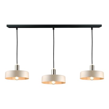 Pendel LATTE 3xE27/60W/230V beige/sort/skinnende krom