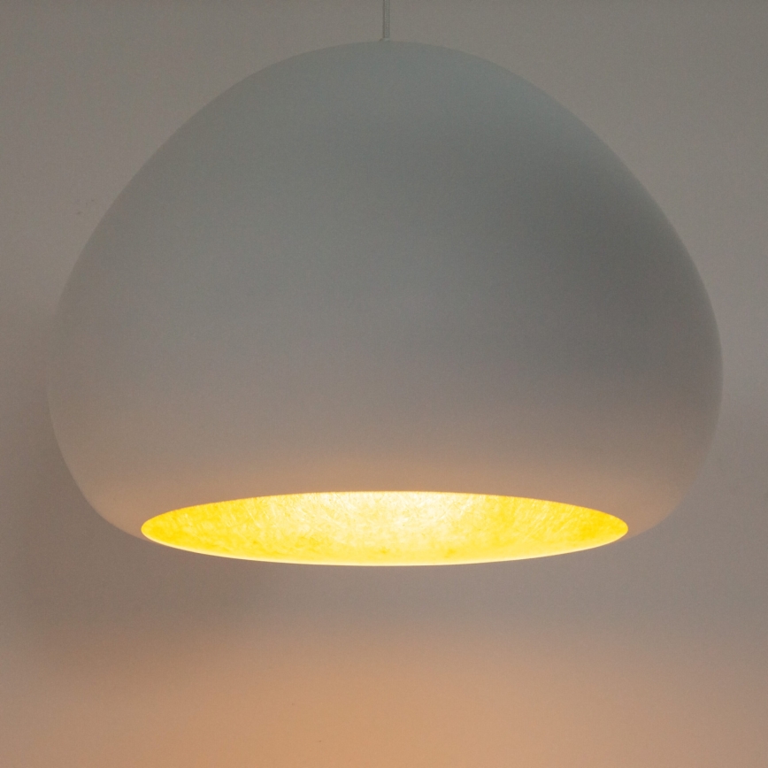 Pendel LAVA 1xE27/15W/230V hvid/guldfarvet