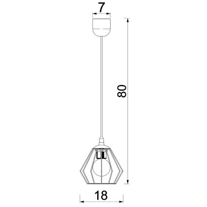 Pendel LETI 1xE27/15W/230V sort