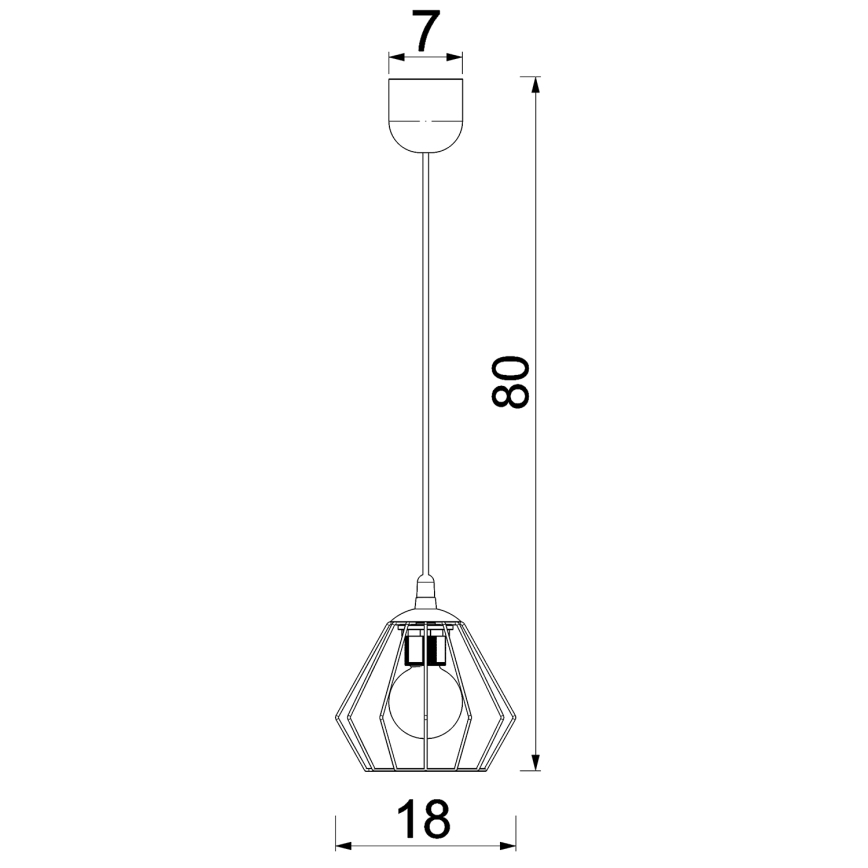 Pendel LETI 1xE27/15W/230V sort