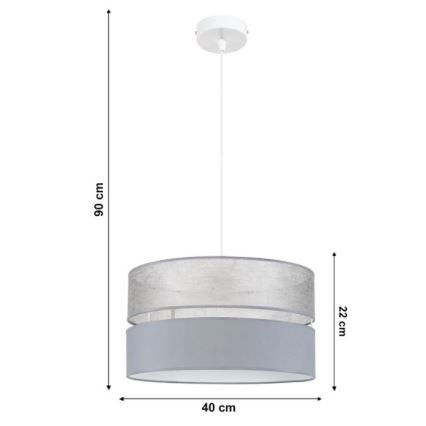 Pendel LIMA 1xE27/60W/230V grå