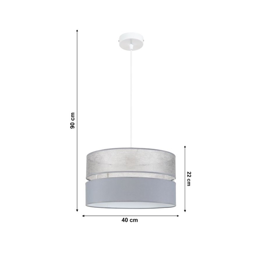 Pendel LIMA 1xE27/60W/230V grå