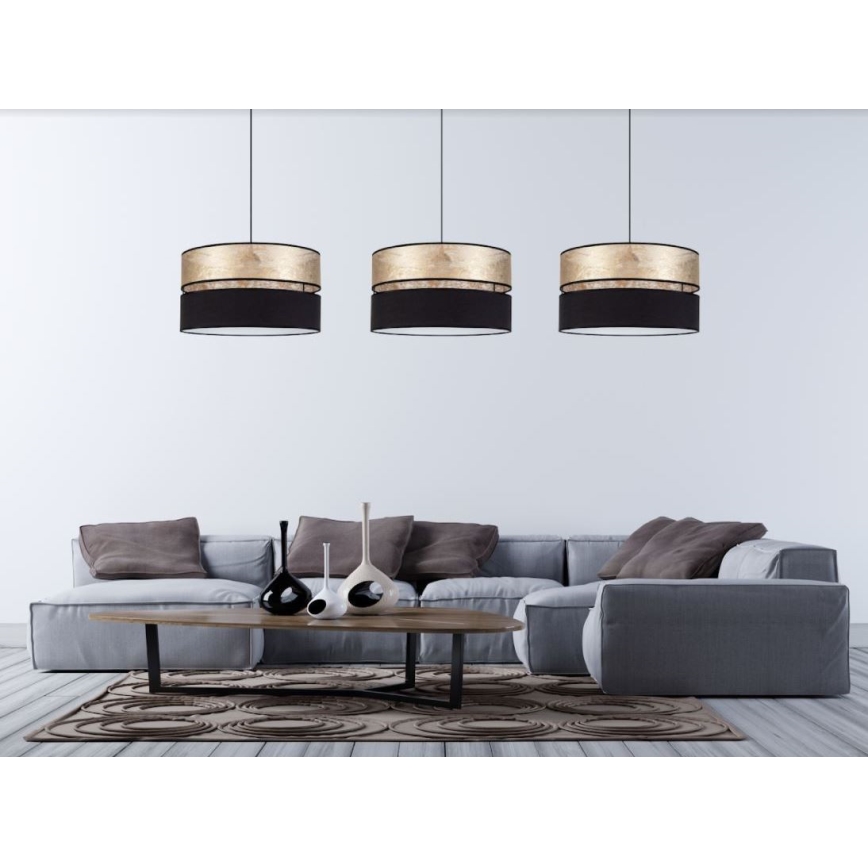 Pendel LIMA 1xE27/60W/230V guld/sort