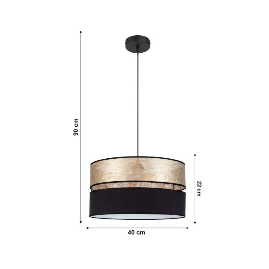 Pendel LIMA 1xE27/60W/230V guld/sort