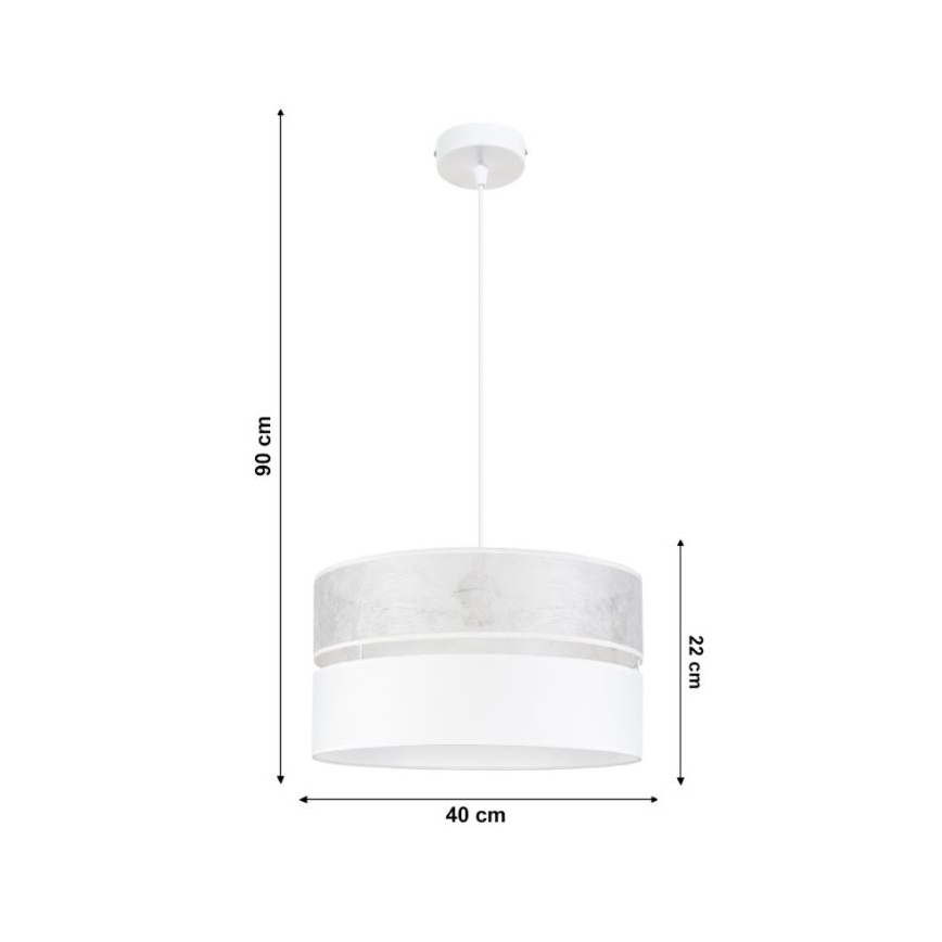 Pendel LIMA 1xE27/60W/230V hvid