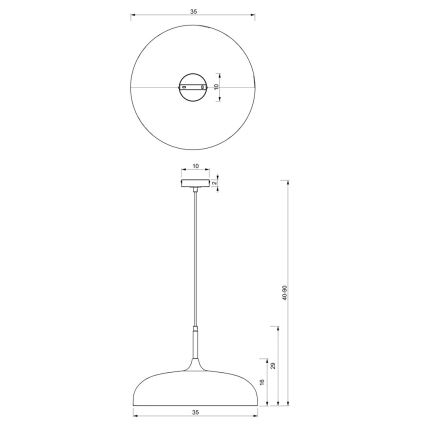 Pendel LINCOLN 1xE27/60W/230V diam. 35 cm grøn