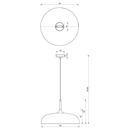 Pendel LINCOLN 1xE27/60W/230V diam. 45 cm grøn