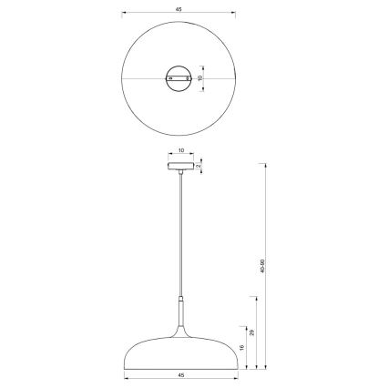 Pendel LINCOLN 1xE27/60W/230V diam. 45 cm sort