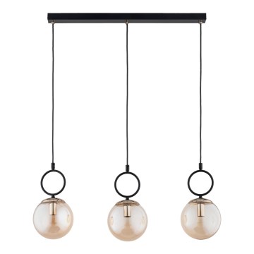 Pendel LISTER 3xE14/10W/230V sort/røget beige