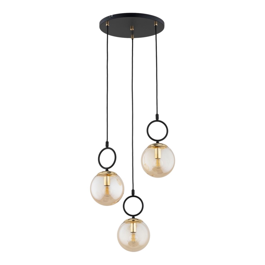 Pendel LISTER 3xE14/10W/230V sort/røget beige