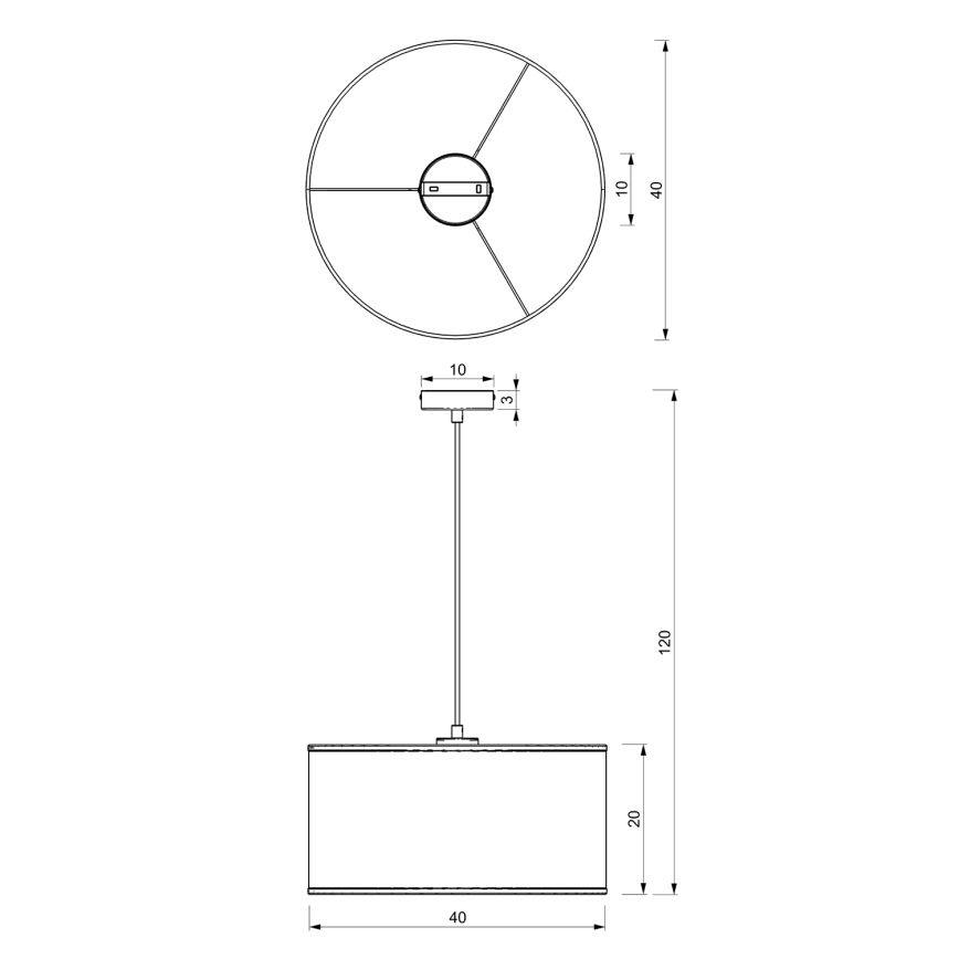 Pendel LOFT SHADE 1xE27/60W/230V diameter 40 cm hvid/gylden