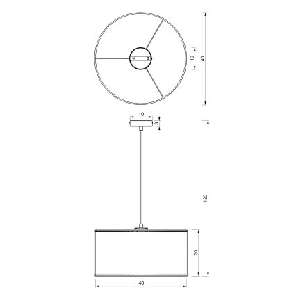 Pendel LOFT SHADE 1xE27/60W/230V diameter 40 cm sort/gylden