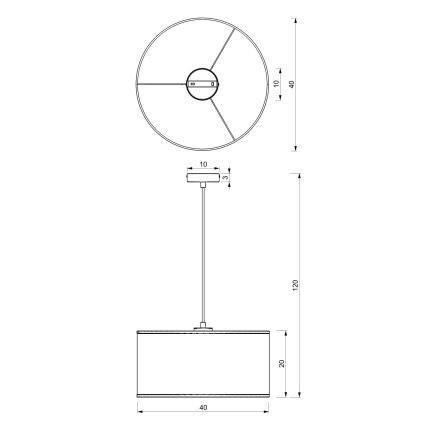 Pendel LOFT SHADE 1xE27/60W/230V diameter 40 cm sort