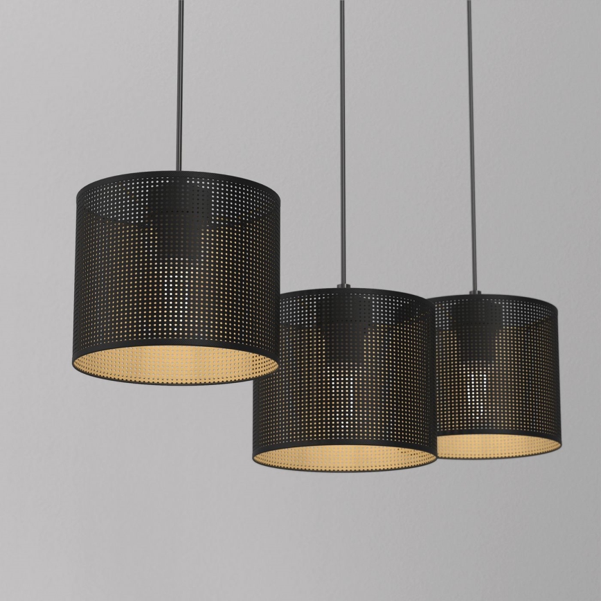 Pendel LOFT SHADE 3xE27/60W/230V sort/gylden