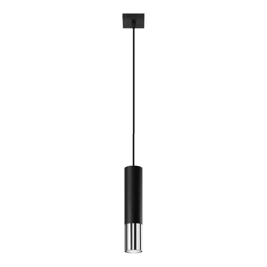 Pendel LOOPEZ 1xGU10/10W/230V sort/skinnende krom