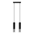 Pendel LOOPEZ 2xGU10/10W/230V sort/skinnende krom