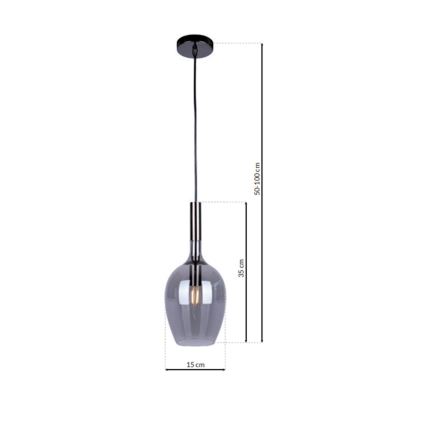 Pendel LUGANO 1xE14/40W/230V grå