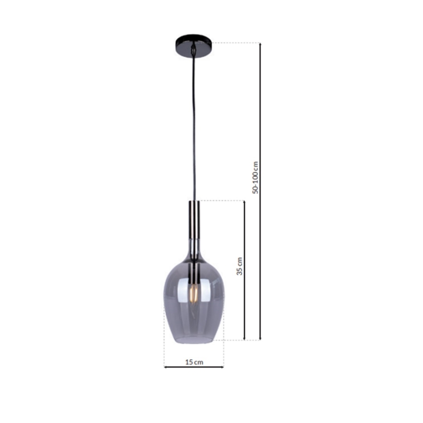 Pendel LUGANO 1xE14/40W/230V grå