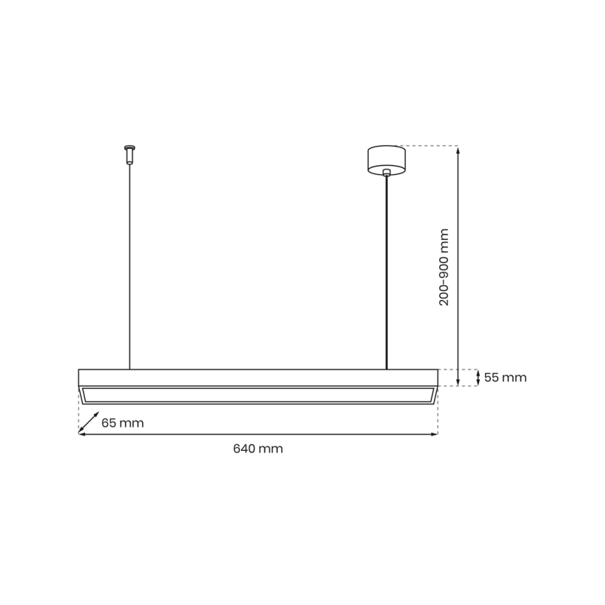 Pendel LUNGO T8 1xG13/9W/230V sort
