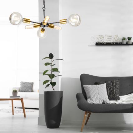 Pendel m. kædeophæng STARLA 6xE27/60W/230V