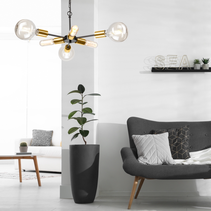 Pendel m. kædeophæng STARLA 6xE27/60W/230V