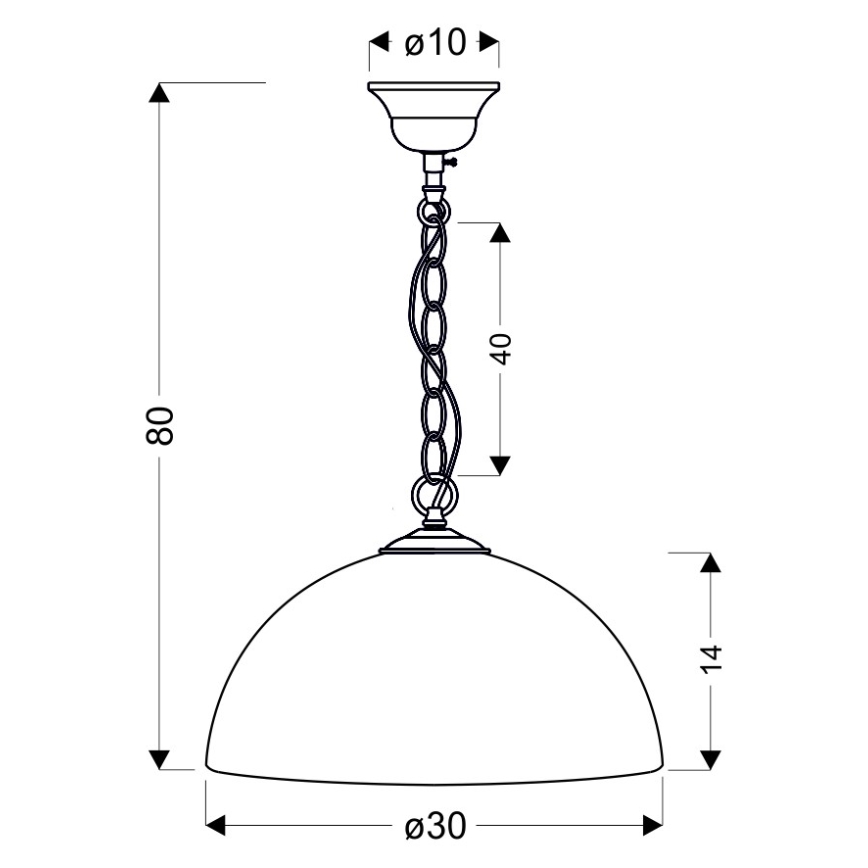 Pendel m. kædeophæng SUGAR 1xE27/60W/230V hvid/gylden