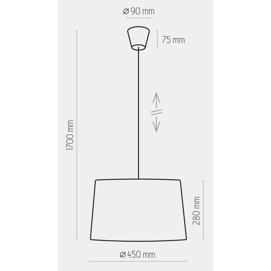 Pendel MAJA 1xE27/25W/230V grå