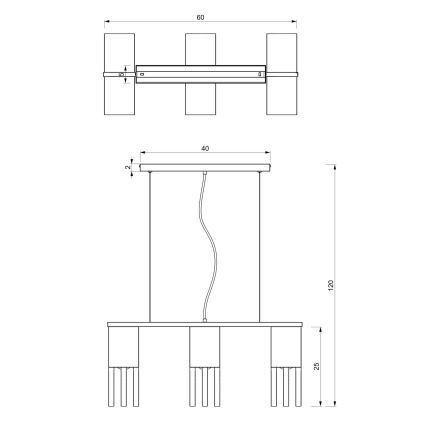 Pendel MALM 3xE27/60W/230V