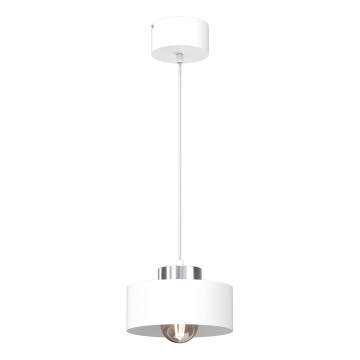 Pendel MARTI 1xE27/15W/230V hvid/skinnende krom