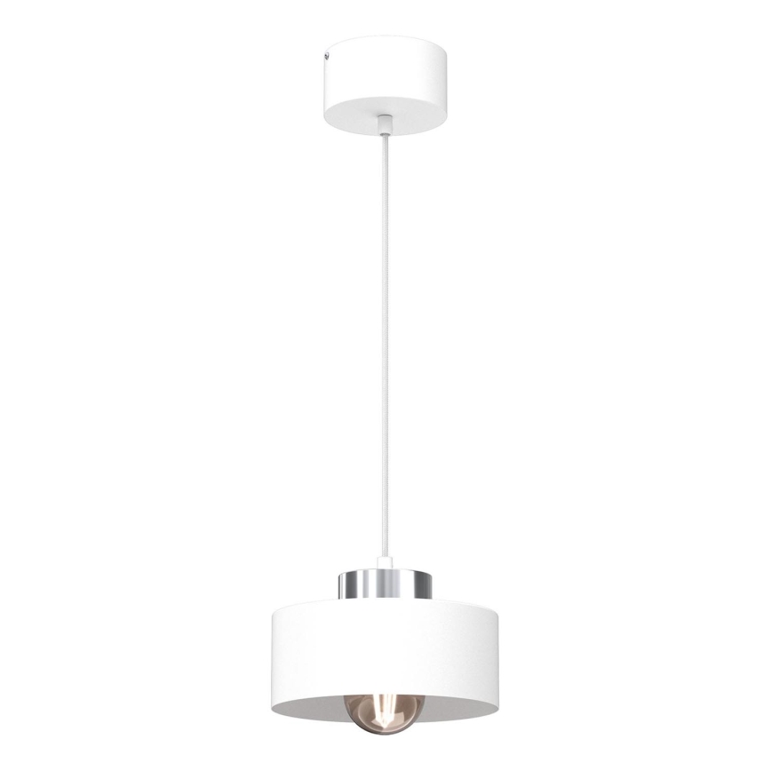 Pendel MARTI 1xE27/15W/230V hvid/skinnende krom