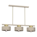Pendel MARTI 3xE27/15W/230V beige/guldfarvet