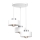 Pendel MARTI 3xE27/15W/230V hvid/skinnende krom