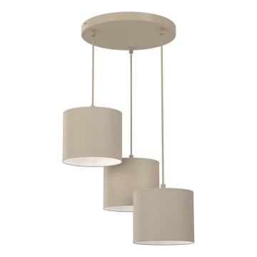 Pendel med kabel ARDEN 3xE27/15W/230V Ø 30 cm beige