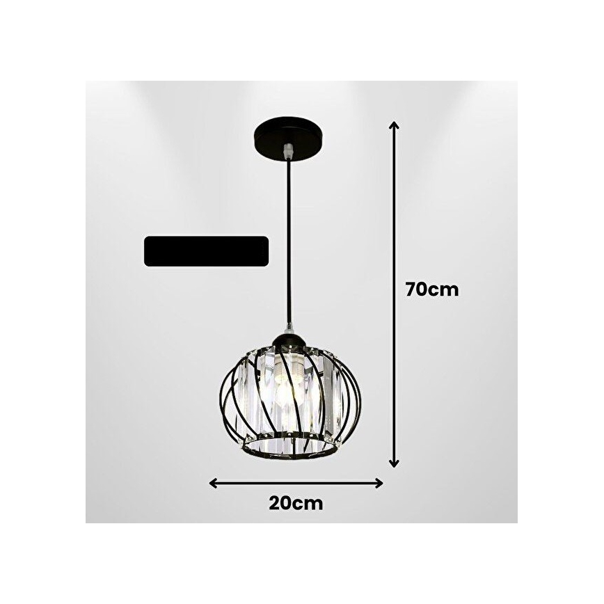 Pendel med kabel BELLA 1xE27/40W/230V sort