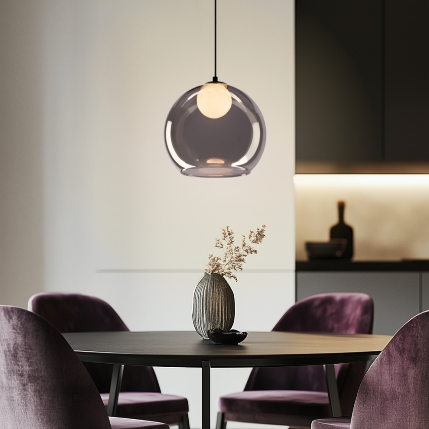 Pendel med kabel BRIN 1xG9/15W/230V røgfarvet sort