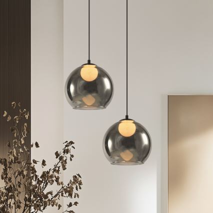 Pendel med kabel BRIN 1xG9/15W/230V røgfarvet sort