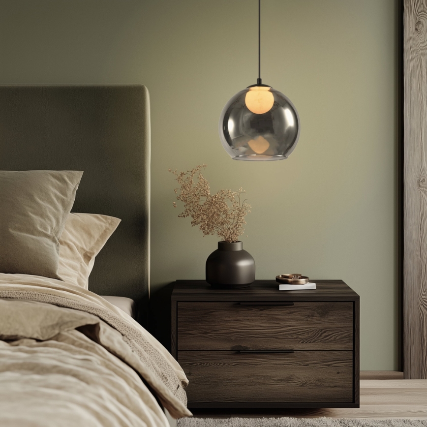 Pendel med kabel BRIN 1xG9/15W/230V røgfarvet sort