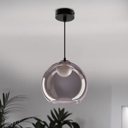 Pendel med kabel BRIN 1xG9/15W/230V røgfarvet sort