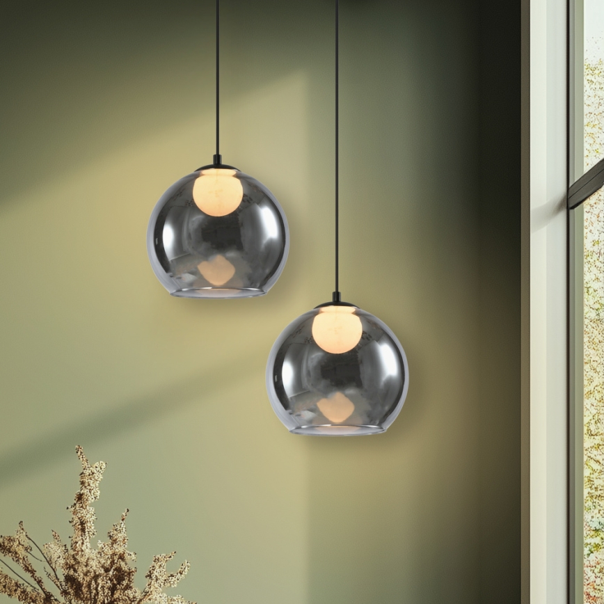 Pendel med kabel BRIN 1xG9/15W/230V røgfarvet sort