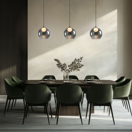 Pendel med kabel BRIN 1xG9/15W/230V røgfarvet sort