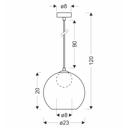 Pendel med kabel BRIN 1xG9/15W/230V røgfarvet sort
