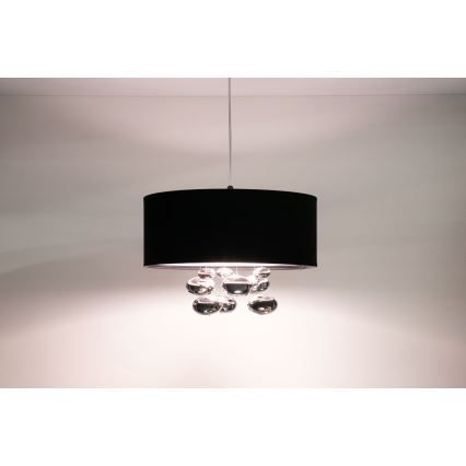 Pendel med kabel BUBBLE 1xE27/60W/230V Ø 50 cm sort