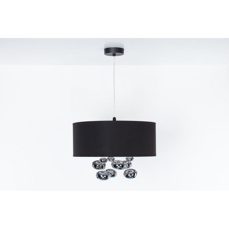 Pendel med kabel BUBBLE 1xE27/60W/230V Ø 50 cm sort
