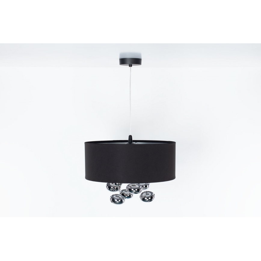Pendel med kabel BUBBLE 1xE27/60W/230V Ø 50 cm sort